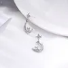 Dangle Earrings Kissme Exquisite Rhinestone Moon Star drop for womenギフトシルバーカラー合金2024ファッションジュエリー