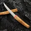 Special Offer A2286 Straight Knife VG10 Damascus Steel Sharp Point Blade Shadow Wood Handle Outdoor Fixed Blade Tactical Knives with Wood Sheath