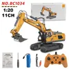 Diecast modelauto's 1 20 11CH RC afstandsbediening speelgoed legering zware graafmachine afstandsbediening auto jongen kindercadeau Op afstand bestuurbare graafmachineL2403