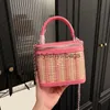 Umhängetaschen Mini Tote Rosa Strand Designer Luxus Strohkette Hohe Qualität Crossbody Klassische Gestrickte Tasche Box Mode HandtascheH24227