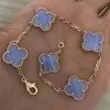 Van four-leaf clover bracelet Charm Bracelets Luxury Designer Bracelet Pearl 4 Leaf 18k Gold Laser Brand Bangle Necklace Earrings Wedding a Jewelry with box