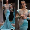 Plus Size Daily Light Blue Fishtail Skirt Banquet Long Sand Gold Series Slimming Temperament Annual Meeting Evening Dress 240220