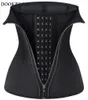 Latex Waist Trainer Corset Zipper Cincher Slimming Belly Belt Tummy Trimmer Shaper Women Control Sheath Girdle Strap Black Hooks 29276373