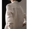 Blouses pour femmes printemps et automne bureau dame chemise en soie femmes mode lâche élégant décontracté à manches longues chemisier blanc Blusas Mujer 28647