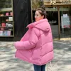 Trenchs de femmes Crriflz automne hiver couleur unie manteau vestes pour la mode chaude grande poche à capuche lâche décontracté parka