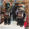 액션 장난감 피겨 Bearbrick Daft Punk 400 관절 밝은 얼굴 폭력 베어 3D 오리지널 장식품 우울한 조각상 Mod Dhwuj Drop Deliv Dhmql