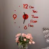 Zegary ścienne DIY Clock Litera liczbowa wisząca dekoracyjna ozdoba do domowego biura czerwony czarny złoty srebro