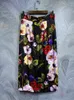 التنانير Dldenghan Spring spring Sicily Silk Skirt Women High Weiste Floral Print Presal Party Pency Designer