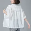 Vestes Femmes Summer Sun Protection Vêtements Femmes Coréen Casual Loose Coupe-vent Sweat à capuche Zipper Up Manteau Outdoor Light Sunscreen Veste