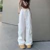 Kadın Pantolonları Kadın Bolk Kargo Sokak Giyim Hip Hop Joggers Swearpants Drawstring Sıradan Gevşek Geniş Bacak Pantolonları Bayanlar