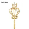 Golden White Alloy Crown Fairy Wands for Girls Princess Wands for Kids Angel Wand Cosplay Costume Wedding Birthday Party 91cm