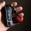 Keychains Emperor Sandstone Cinnabar Peace Buckle Key Chain Automobile Hanging Ornament Good Luck In The Year Of Birth