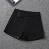 Damesbroeken Dames Korte broek Hoge taille A-lijn Katoenmix Casual Wijde pijpen Shorts Asymmetrisch Kantoor Dame Bijpassend Zomer