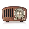 Radio Vintage Radio Retro Bluetooth5.0speaker Walnuss Holz FM Radio mit altmodischem klassischem Stil starker Bass -Verbesserung TF -Karte