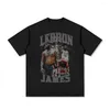 Camisetas femininas Lao James Basquete Masculino Design de Moda T-shirt Animação Street Dominance Dunk Punk Hip-Hop Retro Sty