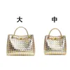 Totes Single Bags Buckle Andiamo Gold Tote Large Evening botegas Straddle Venetas Hardware Bag Capacity Trendy 2024 Shoulder New Women Woven Leather Handbags X3Q0