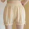 Women's Panties Cute Lolita Bow Frilly Bloomers Safety Short Pants Women Solid Color Striped Shorts Culottes Underwear Cotton Knickers