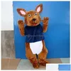 Costume de mascotte kangourou, ensemble de jeux de fête, publicité, Halloween, noël, livraison directe, vêtements, Costumes Dhgrq