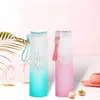 Water Bottles Creative Frosted Glass Cup With Gradient Color Seven Student Couple