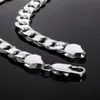 12mm 18-30 inch Lengte Heren Zilveren Kleur Ketting Curb Cubaanse Link Chain Punk Mode-sieraden Gift259n