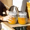 収納ボトル2 PCS Airtight Honey Jar Plastic Jarsはふたグラスで密閉されており、ペットの小さなジャムを透明にします