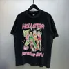 Hellstar T-Shirt Erkekler T-Shirt Hellstar Tasarımcı Gömlek Baskılı Desen T-Shirt Rapçi Yıkanmış Gri Giyim Ağır El Sanatları Nötr Kısa Kollu S-XL