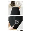 Skirts Summer Ladies Fashion Diamond Rhinestone Vent Black High Waist Slim A-Line Skirt Smlxl2Xl Drop Delivery Apparel Women'S Clothi Dhxfz