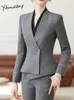 Jitimuceng Slim Women Suits Zestawy biurowe mody damskie pojedyncze guziki Blazer Blazer Blazer Casual Solid spódnica 240226