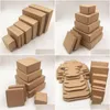 Cadeau cadeau 24pcs / lot 7 tailles petite boîte d'emballage en carton kraft savon à la main bonbons pour décorations de mariage fournitures de fête d'événement drop d dhwpt