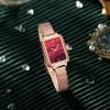 1 компл. часы-браслет из натуральной нержавеющей стали, зеленый малахитовый японский кварцевый женский браслет из цельной стали, розовое золото, женские часы