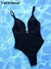 女性用水着新しいセクシーなディープV首のシュリューバット女性水泳用水着女性ハイレッグカットモノキニバザーバススーツ水泳v4971 T240227