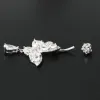 Bijoux nombril anneau papillon balancent goutte d'eau forme broche Zircon clair réel 925 argent sterling insecte bijoux fins