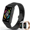 Correas de reloj para Huawei Band 6, correa de Honor, pulsera de acero inoxidable, pulsera de reloj de Metal de lujo con herramienta de ajuste 2300