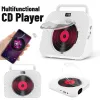 Haut-parleurs Lecteur CD portable Haut-parleur Bluetooth Radio FM stéréo Lecteurs CD Écran LED Lecteur de musique rechargeable avec prise casque 3,5 mm