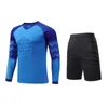 Mannen Kid Voetbal Doelman Uniform Beschermende Spons Lange Mouw Voetbal Training Doelman Top Voetbal Jersey Broek Custom 240223