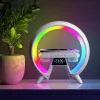 Alto-falantes LED Suporte de carregador sem fio Bluetooth Alto-falante compatível com atmosfera RGB Night Light Estação de carregamento rápido para iPhone