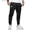 Men's Pants Spring Autumn Men Pants Harem Joggers Pants 2024 New Male Trousers Mens Joggers Solid Multi-pocket Pants Hip Hop Sweatpants T240227