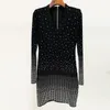 Women Casual Dresses Classic vintage Knit Dress Fashion clothes Luxurious senior