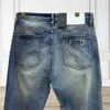 Summers män jeans designer jeans mens modebrev grafik denim casual långa byxor lösa enkel fast färg stor storlek smala raka byxor