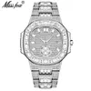 Miss Fox Diamond Watch For Men Analog Rose Gold Wrist Watch Kalendarz kwarcowy Hardlex Stal Bluckle Gentleman Watches