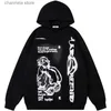 Men's Hoodies Sweatshirts Y2K Hoodie Pullover Sweatshirt Harajuku Cartoon Hip Hop Anime Graphic Print Oversized Hoodie Men Women New Goth Hoodie Tops T240227