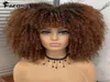 Hårsyntetiskt kort hår afro kinky lockig peruk för svarta kvinnor cosplay blond syntetisk naturlig röd afrikansk ombre glueless hight6658204