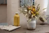 Vasos vasos de fazenda rústica de cerâmica, vaso decorativo de flor angustiado para decoração de casa, decoração de prateleira ideal, vaso de boho branco para viver roo