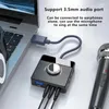 Controle de volume externo 3 portas para conector de 3,5 mm sem driver adaptador de áudio estéreo de placa de som ajustável