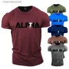 Men's T-Shirts Gym Clothing Cotton Men Muscle Graphic Designer T-shirt Short Sleeve Bodybuilding Apparel Exercise Tee Fitness Active Wear T240227
