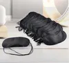 Black Eye Mask Poliester Sponge Shade Cover Maska z opaską na poruszanie się do śpiącego miękkie maski poliestrowe 4 -warstwowa DHL1567272