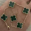 Luxury Designer Chain Van Four Leaf Clover Armband Cleef Van Armband Jewlery Rose Gold For Woman Luxury Silver Four Leaf Charm Braclet With Box