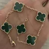 Luxury Designer Chain Van Four Leaf Clover Bracelet Cleef Van Bracelets Jewlery Rose Gold For Woman Luxury Silver Four Leaf Charm Braclet With Box