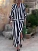 Maillots de bain pour femmes Beach Cover Up Jupe fendue One Piece Luxe Noir et Blanc Stripe Sexy / Monokini Robes Para
