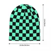 Bérets Bonnet en damier chapeaux vert et noir Bonnet Design tricot chapeau automne décontracté adulte unisexe Kpop chaud